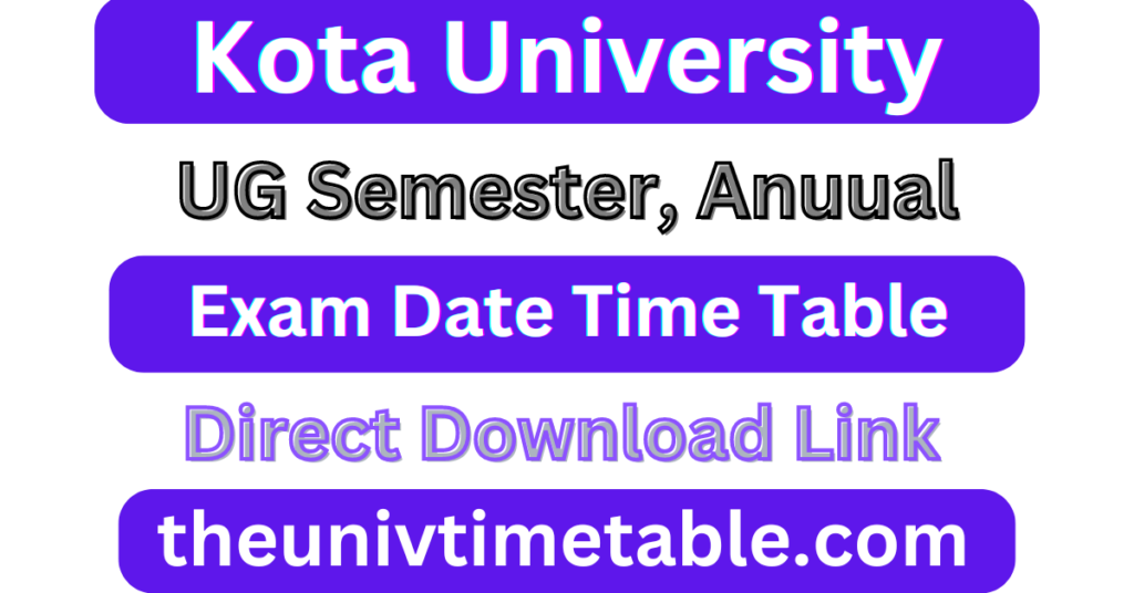 Kota University Exam Time table