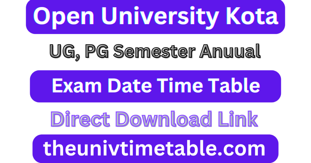 VMOU Kota Time Table