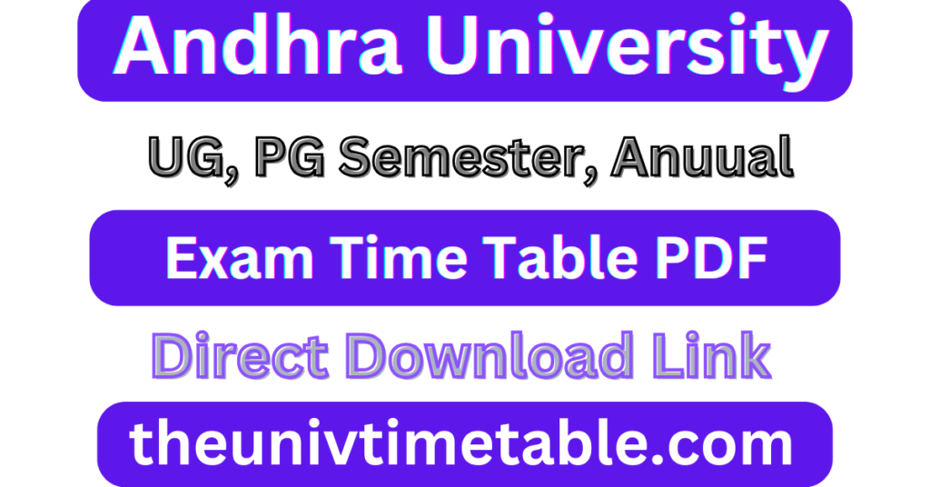Andhra University Exam Time Table