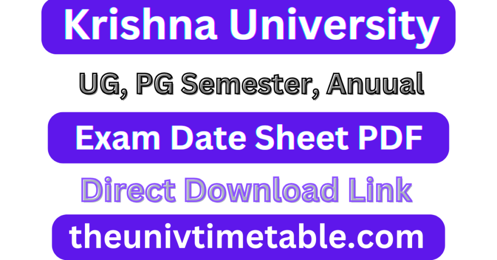 Krishna University Semester Time Table