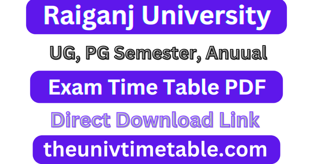 Raiganj University Routine