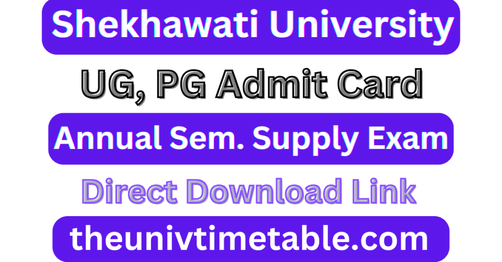 PDUSU Admit Card