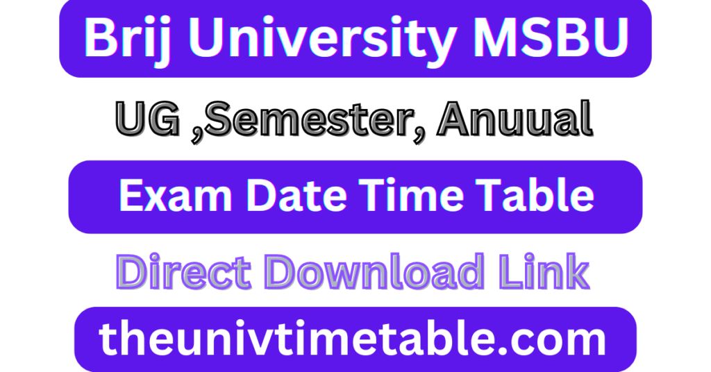 Brij University Time Table