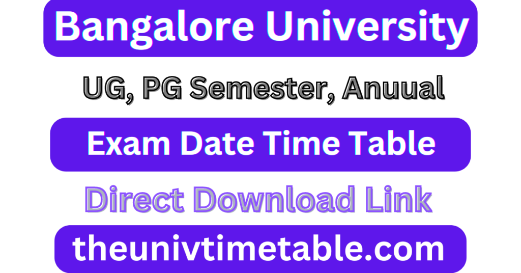 Bangalore University Exam Time Table