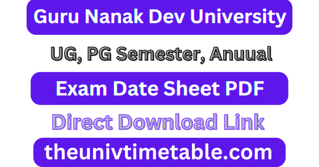 GNDU Date Sheet