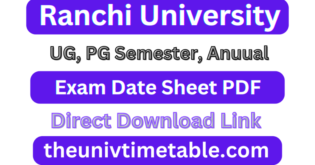 Ranchi University Semester Exam Date