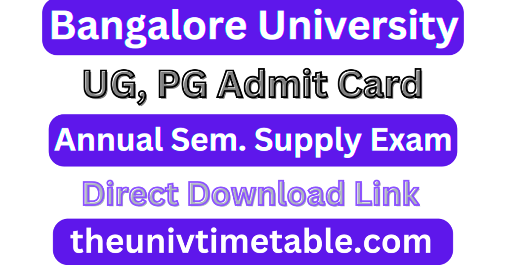 Bangalore University Hall Ticket