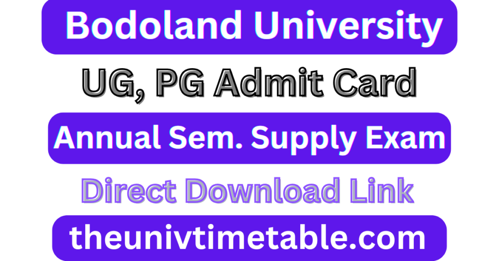 Bodoland University Admit Card