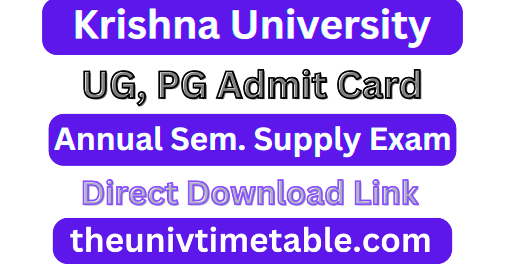 Krishna University Degree Hall Ticket
