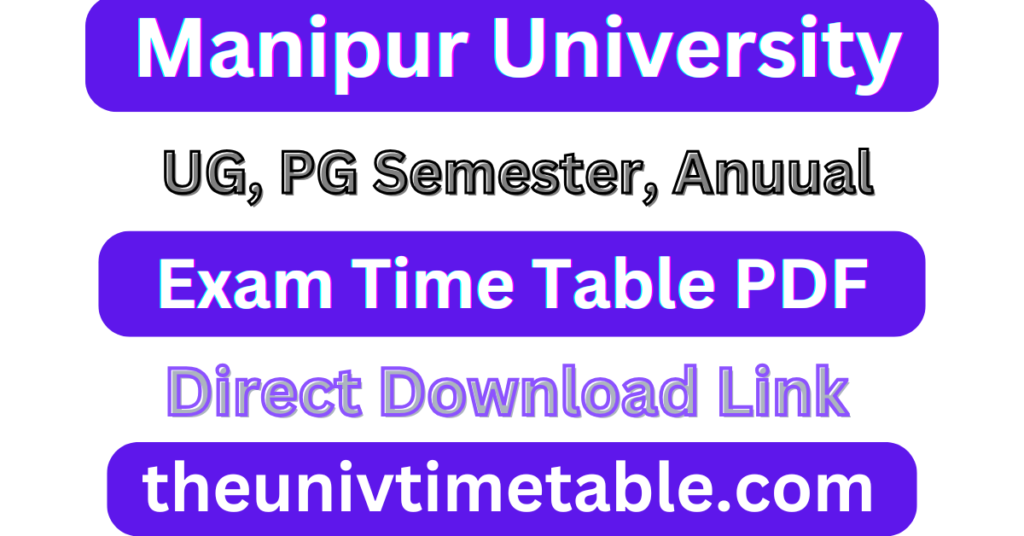 Manipur University Exam Routine