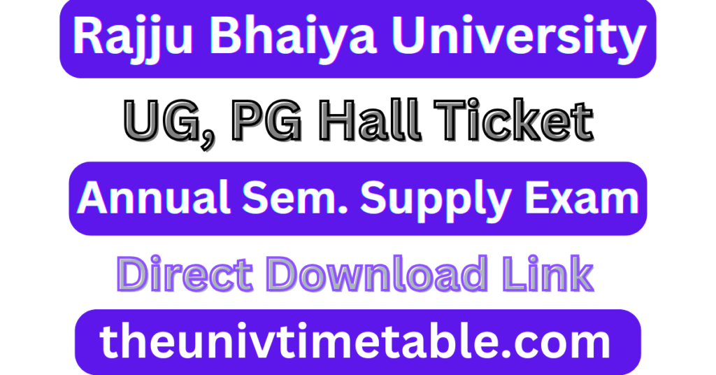 Rajju Bhaiya University Admit Card
