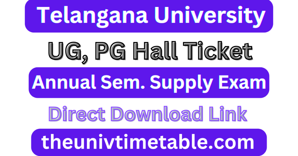 Telangana University Hall Ticket