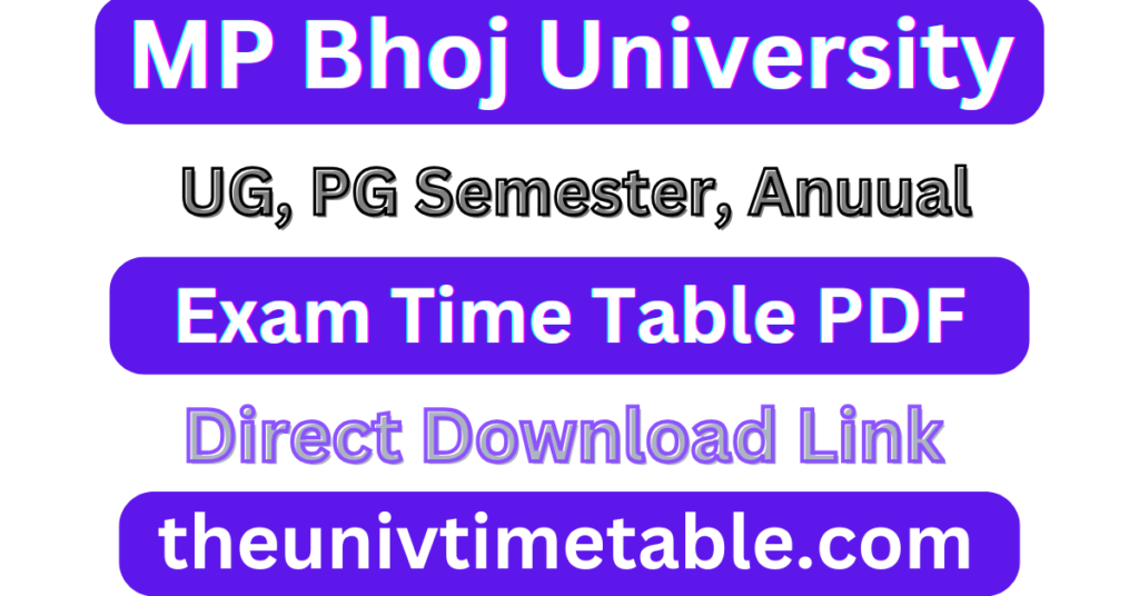 MP Bhoj University Time Table