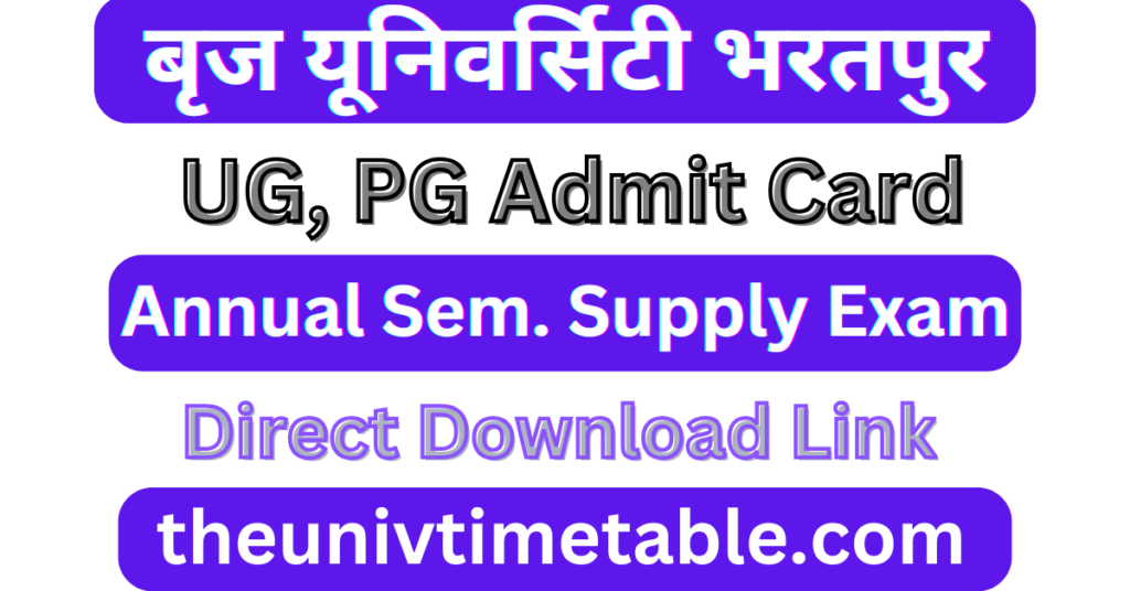 Brij University Admit Card