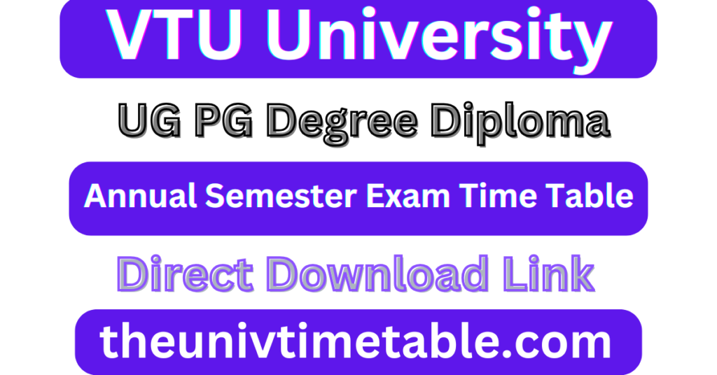 VTU Exam Time Table