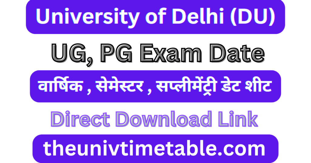 DU Date Sheet 2024-25 PDF